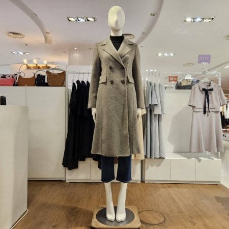 오픈카라더블버튼롱기장코트