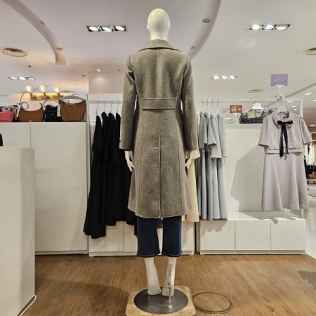 오픈카라더블버튼롱기장코트