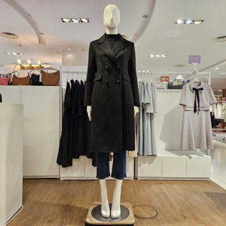 오픈카라더블버튼롱기장코트