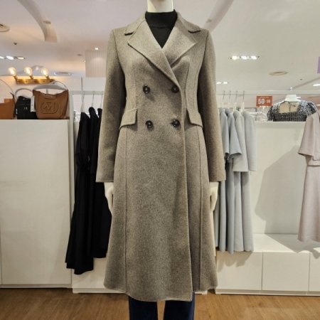 오픈카라더블버튼롱기장코트