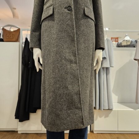 헤링본H라인코트