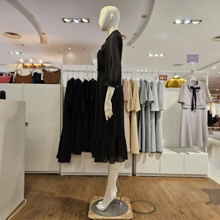 플리츠허리밴딩원피스