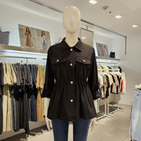 허리스트링중기장점퍼