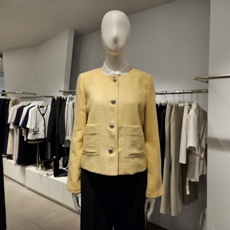 팬시라운드넥소매배색자켓