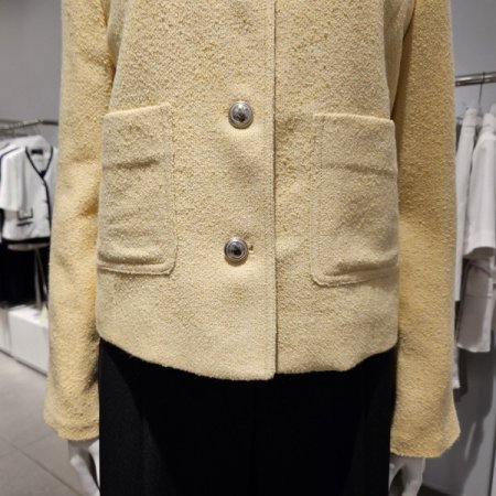 팬시라운드넥소매배색자켓