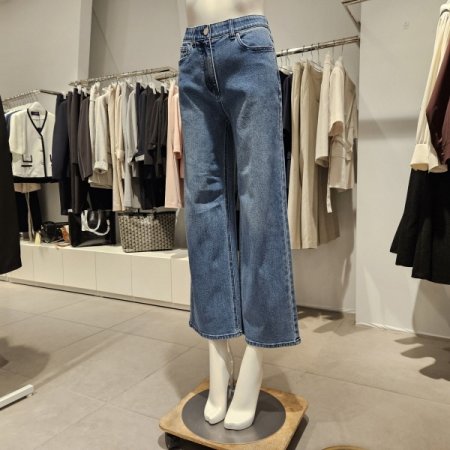 히든밴딩일자통데님팬츠