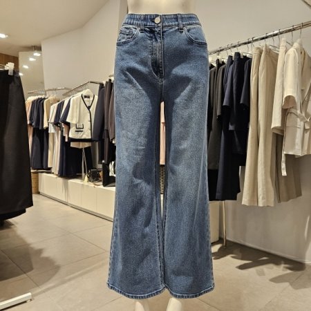 히든밴딩일자통데님팬츠