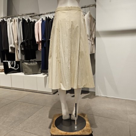 오간자배색플레어스커트