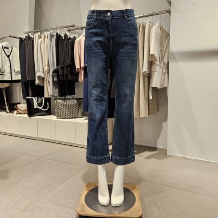 히든밴딩세미와이드데님팬츠