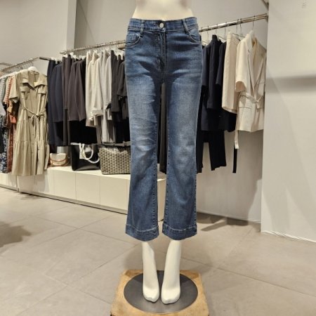 히든밴딩세미와이드데님팬츠