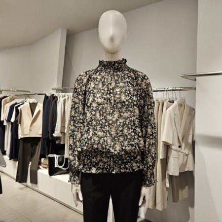 꽃프린트스모킹블라우스