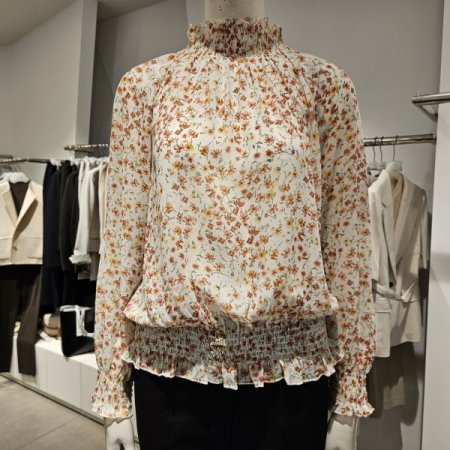 꽃프린트스모킹블라우스