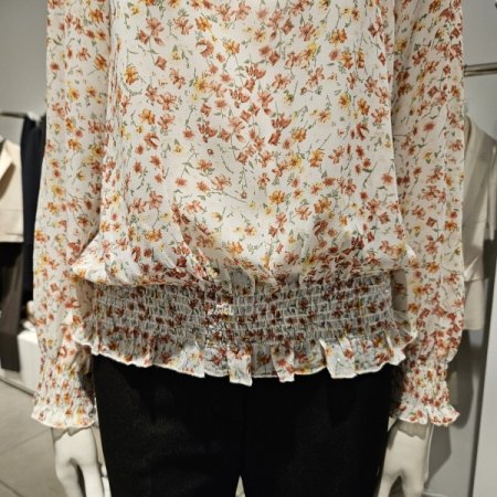 꽃프린트스모킹블라우스