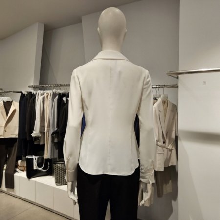 사선여밈셔츠카라블라우스