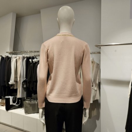 금장체인V넥가디건