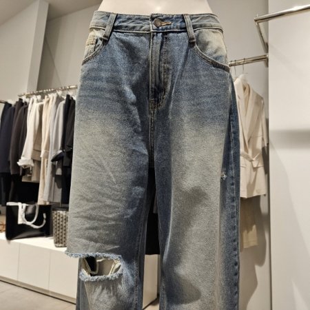 데미지와이드데님팬츠