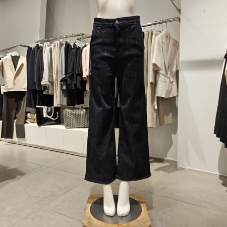 기모히든밴딩와이드데님팬츠