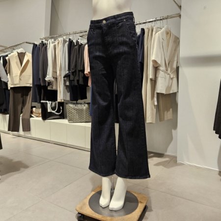 기모히든밴딩와이드데님팬츠