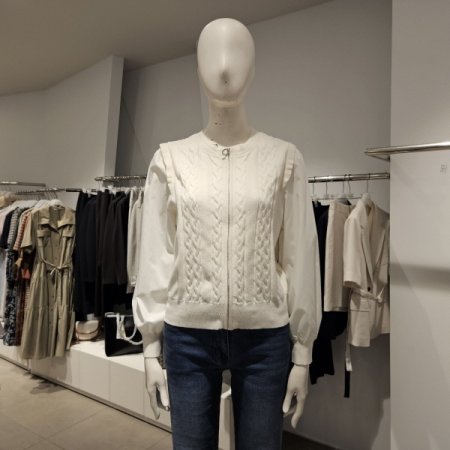 우븐패치집업가디건