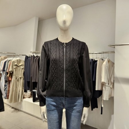 우븐패치집업가디건