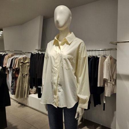 뒷판핀턱디테일셔츠블라우스