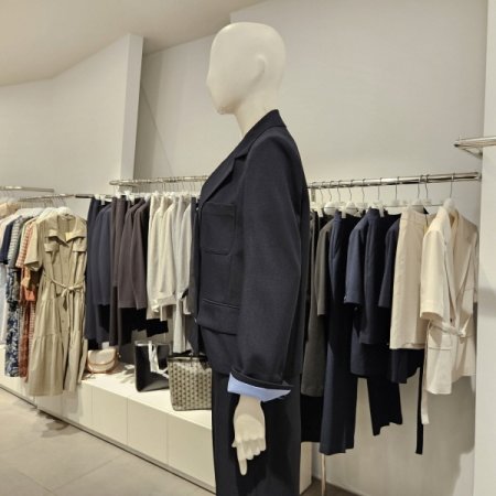 소매미까시배색더블자켓