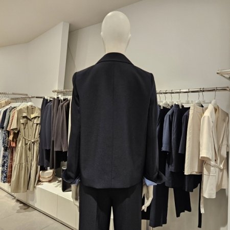 소매미까시배색더블자켓