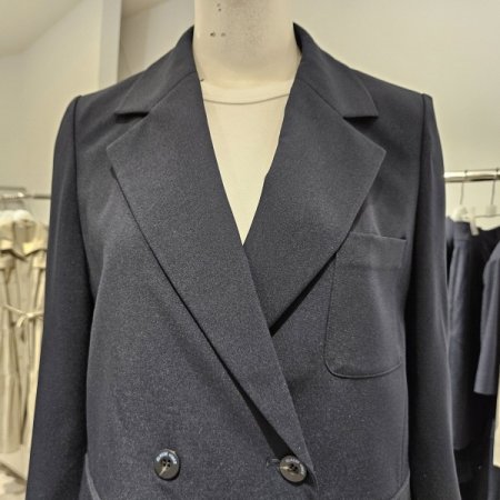 소매미까시배색더블자켓