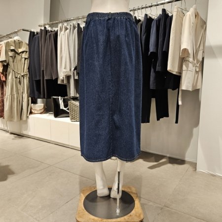 포켓뒷밴딩A라인데님스커트