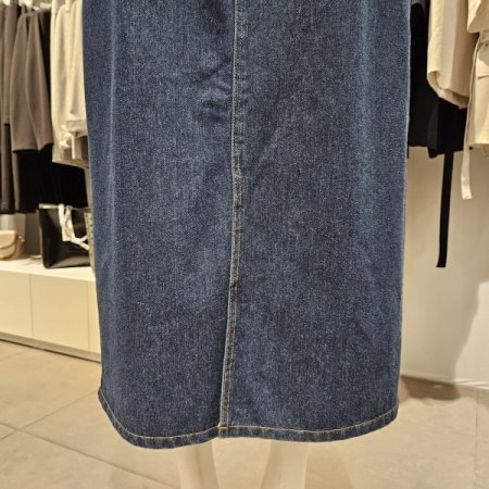 포켓뒷밴딩A라인데님스커트