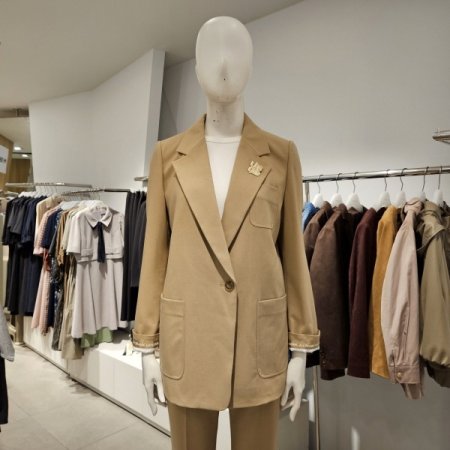 브롯치장식원버튼자켓