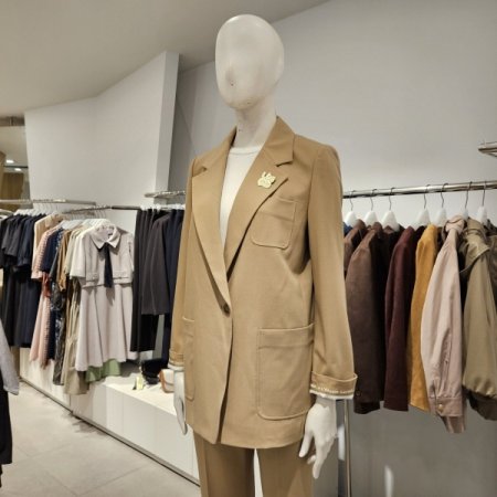 브롯치장식원버튼자켓