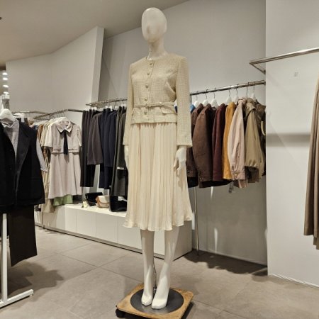 트위드자켓주름배색원피스