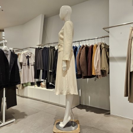 트위드자켓주름배색원피스