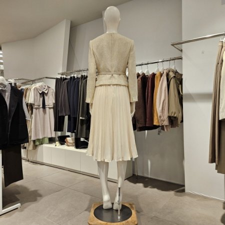 트위드자켓주름배색원피스