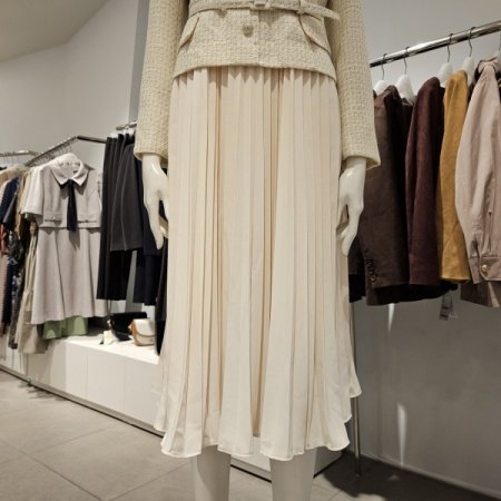 트위드자켓주름배색원피스