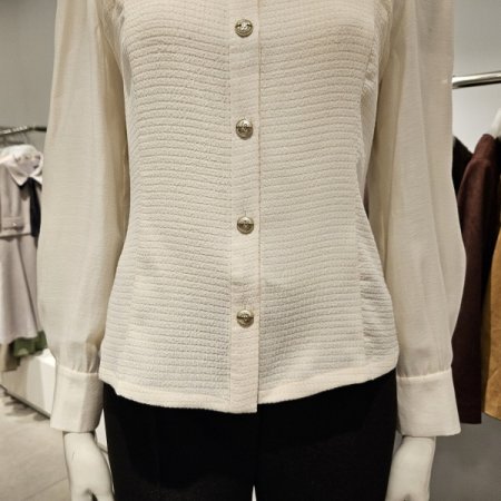 콤비노방블라우스