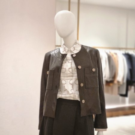 노카라단추양가죽자켓