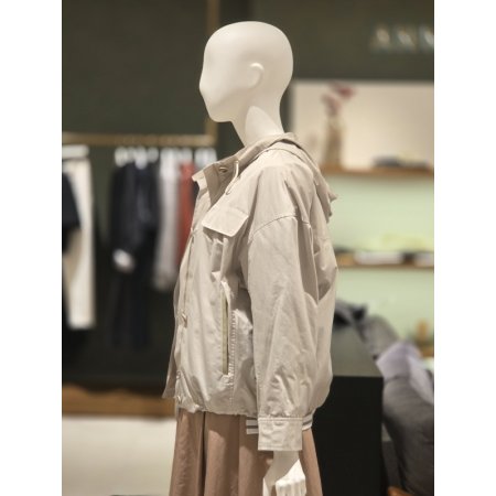 레더포켓후드점퍼