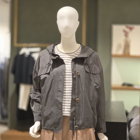 레더포켓후드점퍼