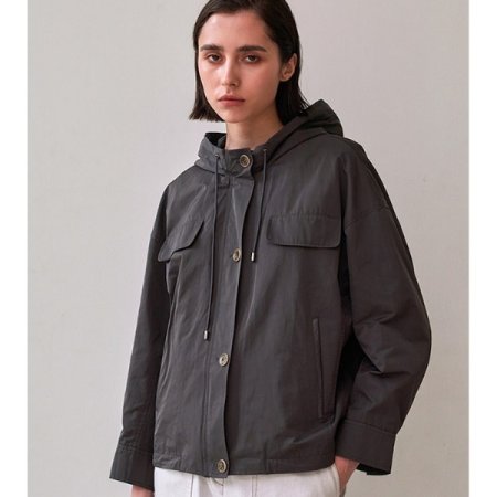 레더포켓후드점퍼