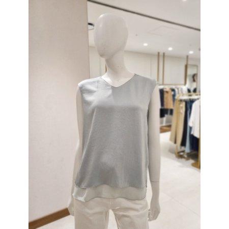 비쥬장식V넥블라우스