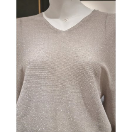 V넥펄사혼방니트