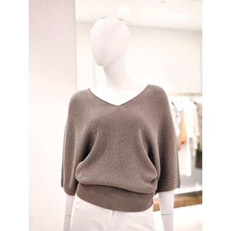 V넥메탈 홀가먼트니트