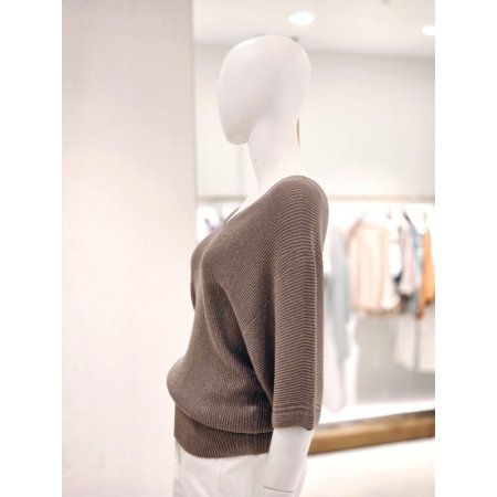 V넥메탈 홀가먼트니트