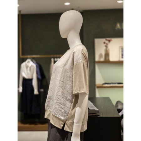 린넨배색티셔츠