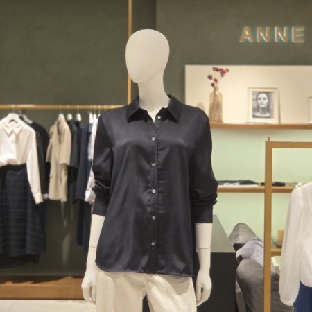 새틴 카라블라우스