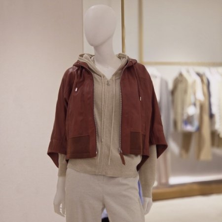 후드 루즈핏 양가죽