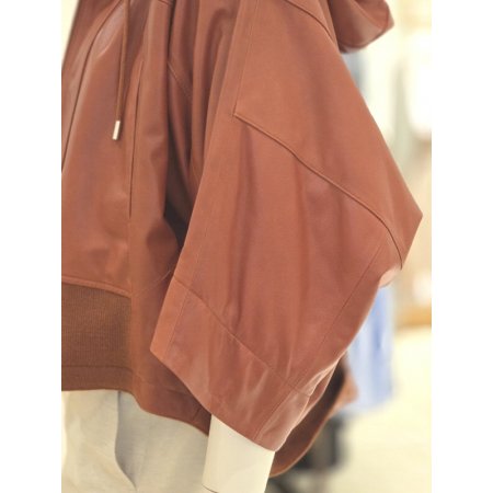 후드 루즈핏 양가죽