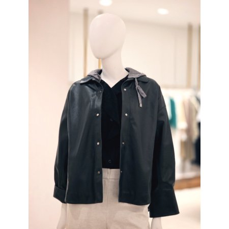 후드 탈부착 양가죽자켓